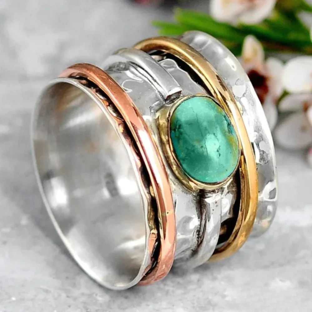 Vintage ring i guld og sølv