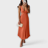 Dorte - Sommerkleid mit Rückenausschnitt und Faltenrock