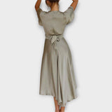 Charlotte - Elegantes V-Ausschnitt Midi-Kleid