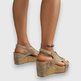 Camilla – Vintage plateau-sandaler