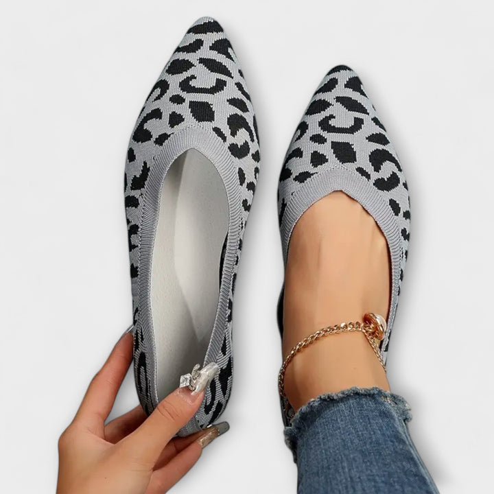 Spidse ballerinaer med leopardmønster