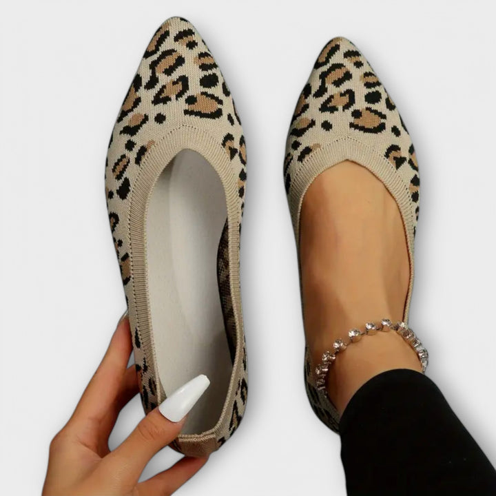Spidse ballerinaer med leopardmønster