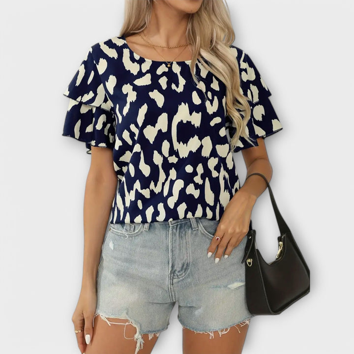 Tina - Lässige Bluse mit Rundhalsausschnitt