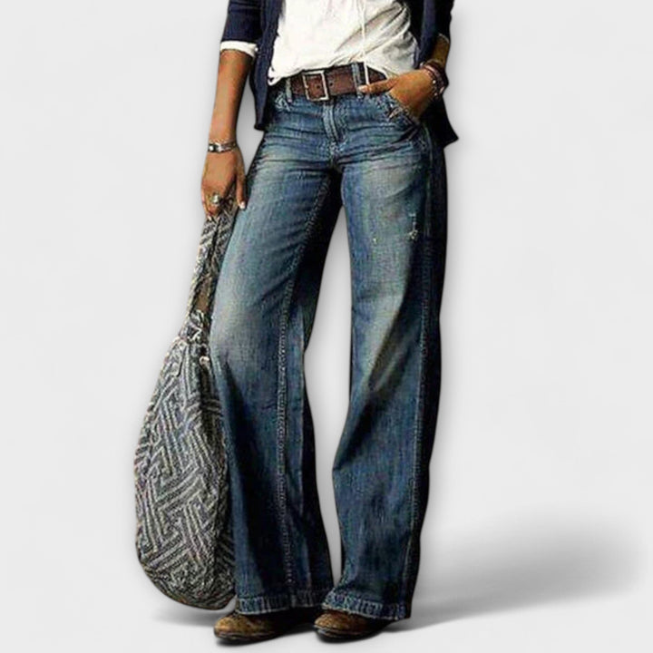 Karen – Denim-buks med vide ben