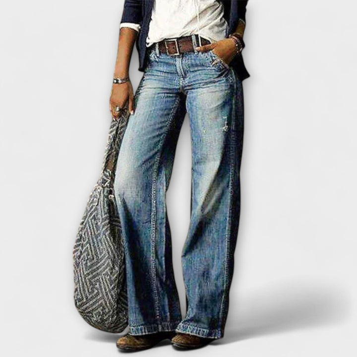 Karin – Denim-buks med vide ben