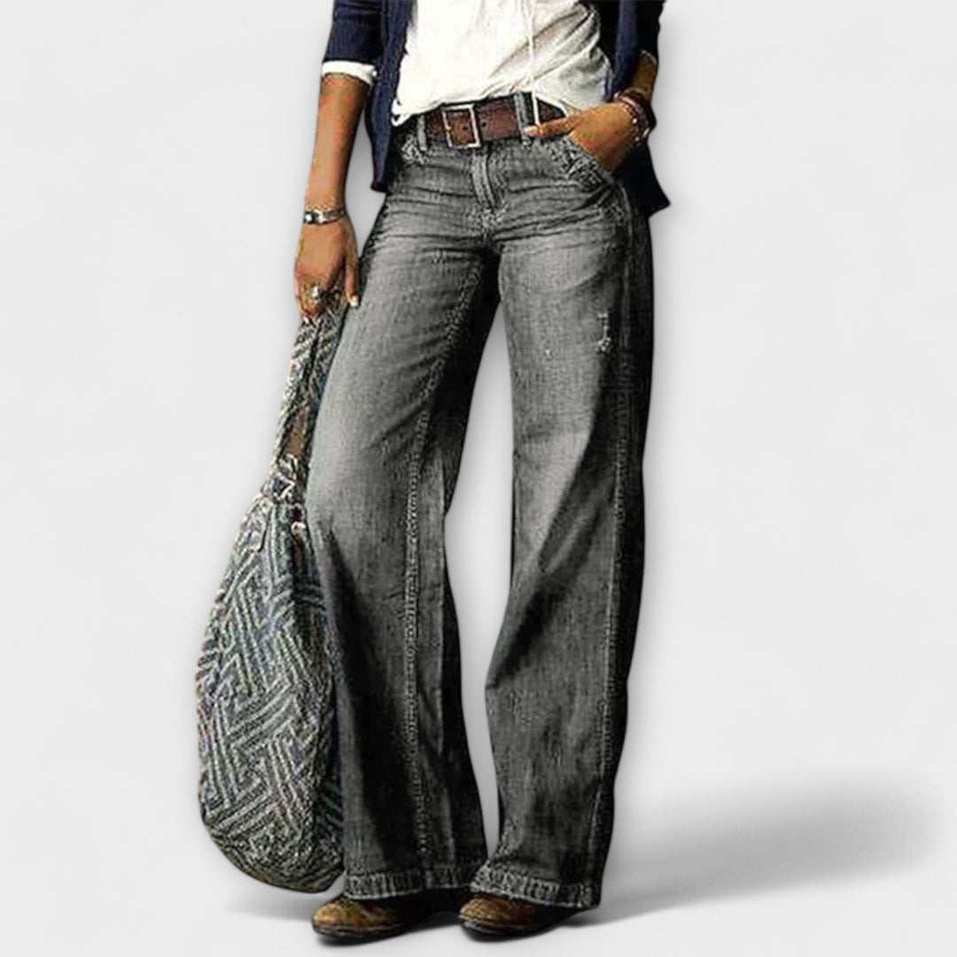 Karen – Denim-buks med vide ben