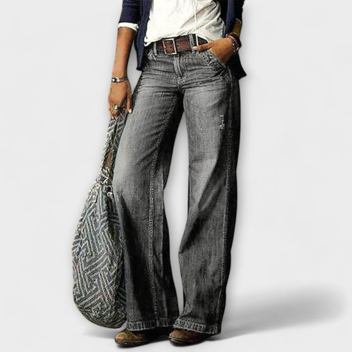 Karen – Denim-buks med vide ben
