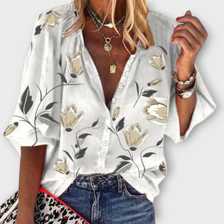 Else – Luftig bluse med blomsterdesign