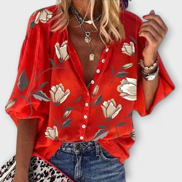 Else – Luftig bluse med blomsterdesign