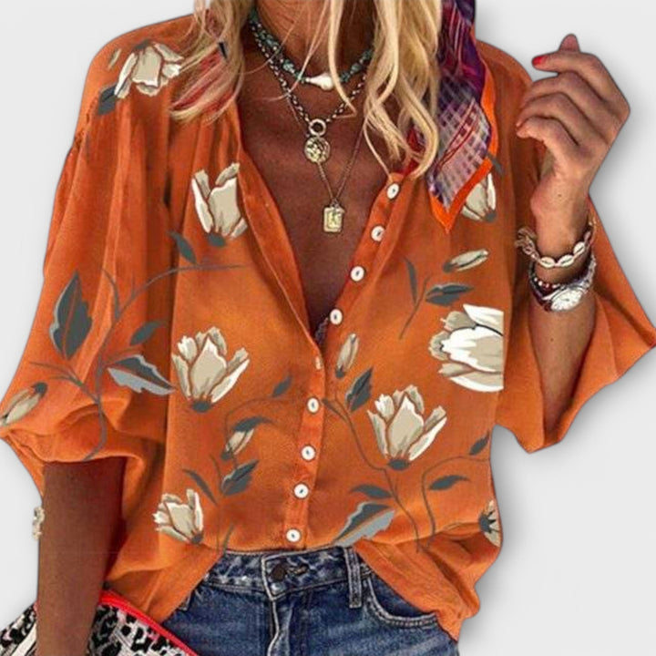 Else – Luftig bluse med blomsterdesign