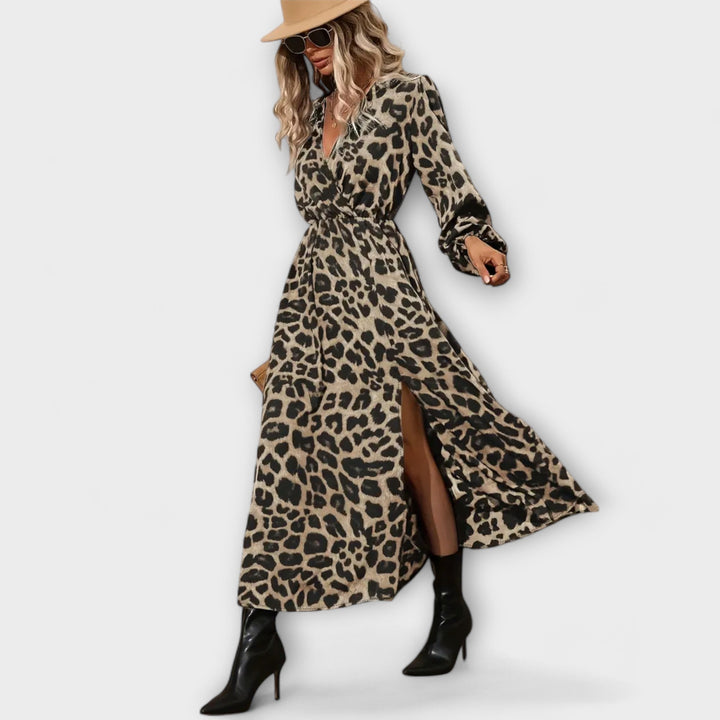 Karen – Stilfuld kjole med leopardmønster
