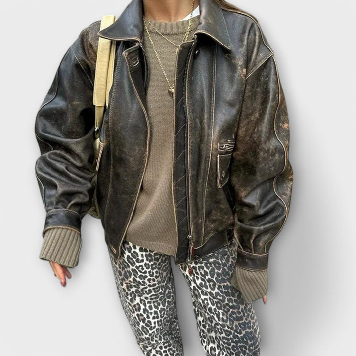 Lisbeth – Vintage-jeans med leopardmønster