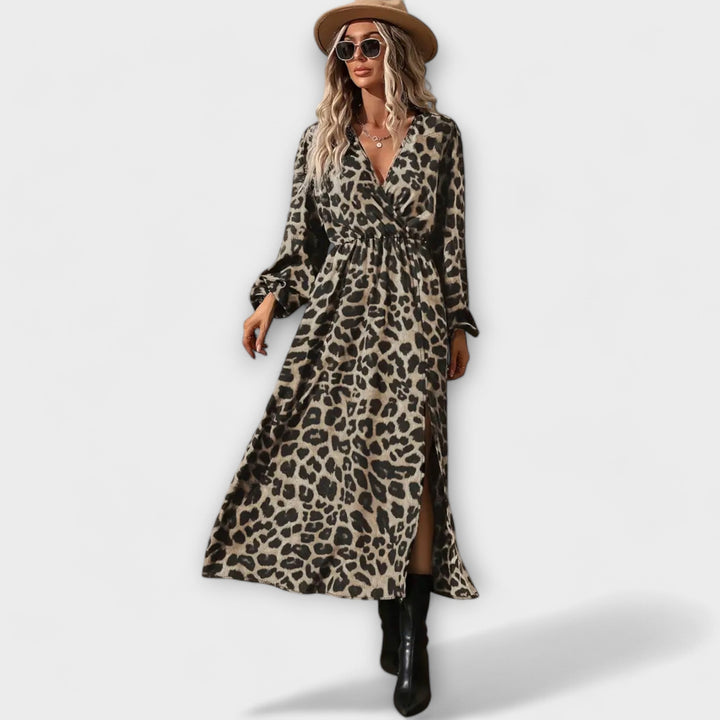 Karen – Stilfuld kjole med leopardmønster