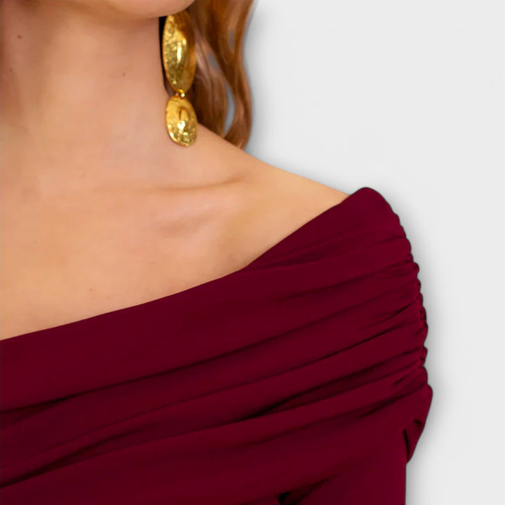 Tina – elegant buksedragt med én skulder