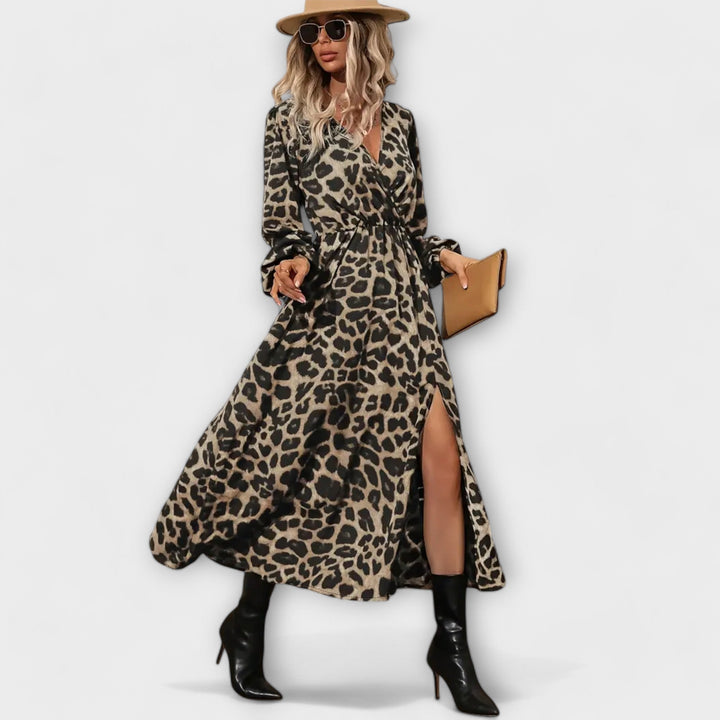 Karen – Stilfuld kjole med leopardmønster