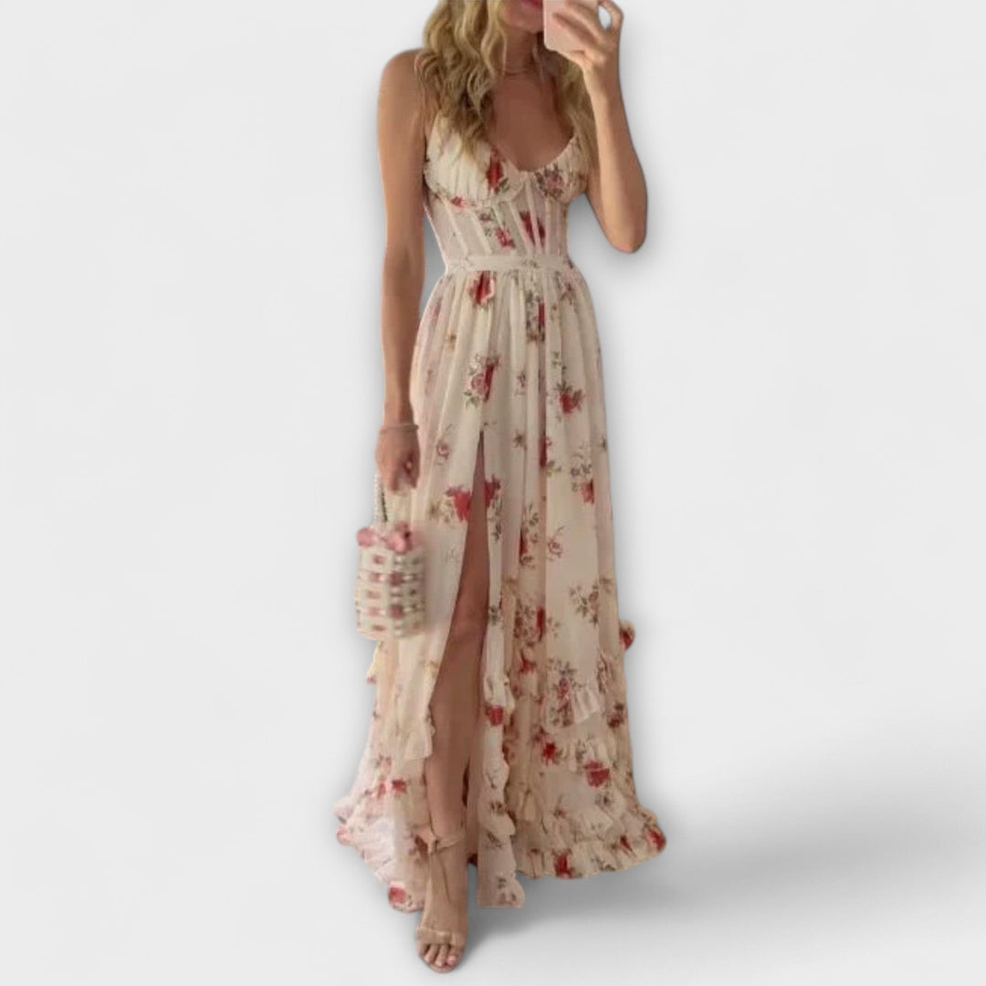Hanne – Kjole med blomstermønster