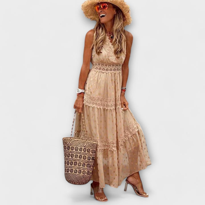 Jette – Maxikjole med boho-blonde